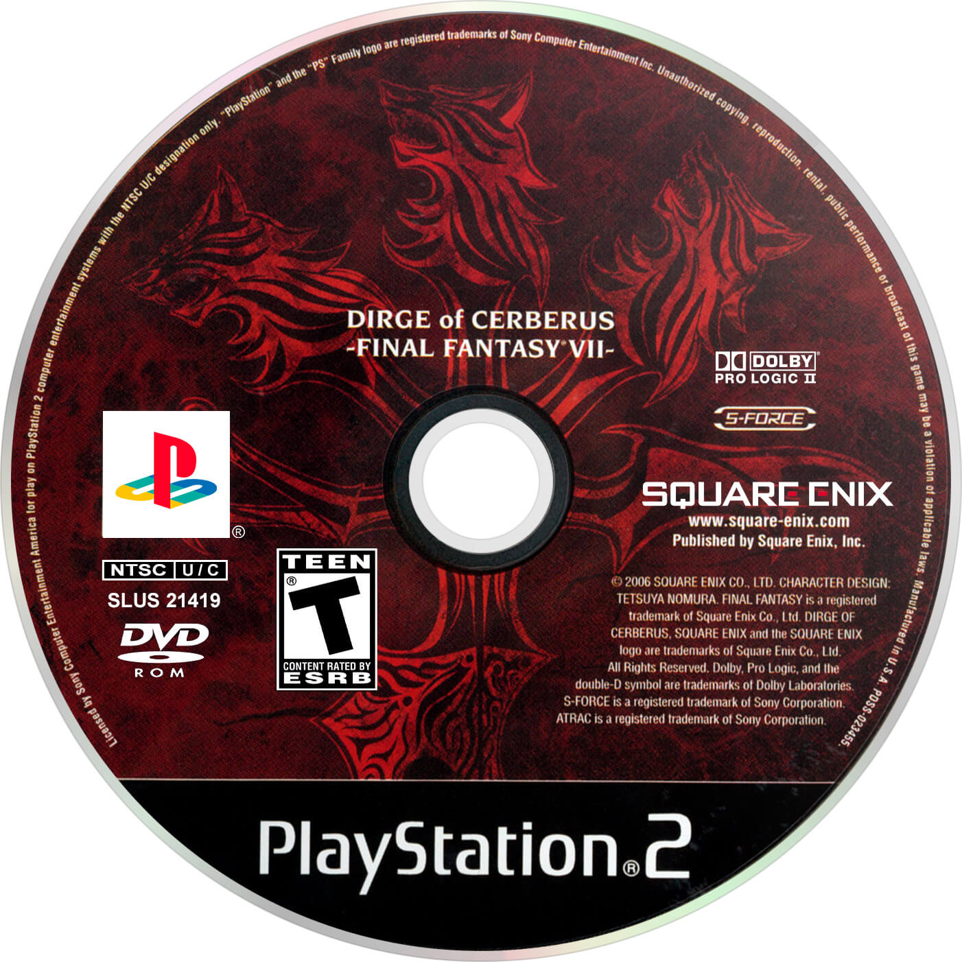 Лицензионный диск NTSC Dirge of Cerberus Final Fantasy VII для PlayStation 2